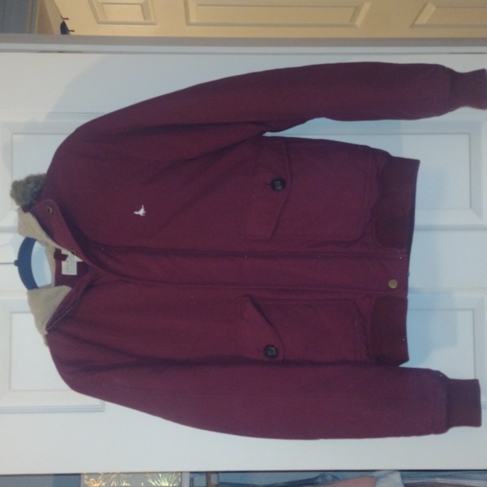 Burgundy Jack Willis down feathered jacket